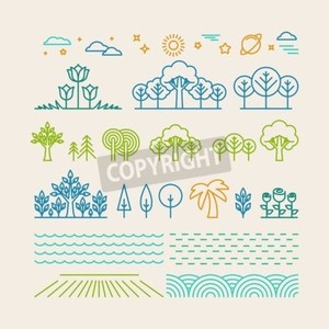 Details Zu Bild Auf Forex Vector Linear Landscape Icons In Trendy Mono Line Style T - 