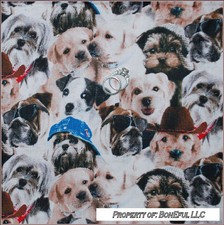 BonEful Fabric FQ Cotton Quilt Small Breed Puppy Dog Hat Face Collar Bandana Red