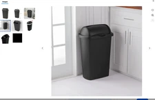 Sterilite Kitchen Trash Can, 13 Gallon Plastic Garbage Bin with Roll Top Black