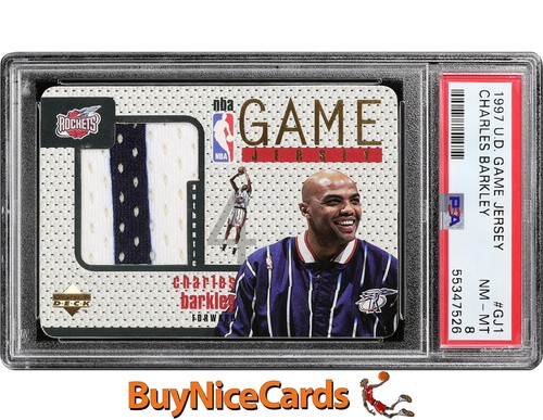 1997 Charles Barkley Upper Deck Game Jersey 2 Color Patch #GJ1 PSA 8 Pop 2