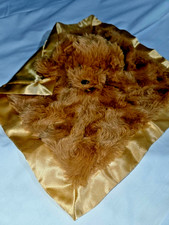 Cloud Island Lovey Puppy Dog Brown Tan Gold Satin Trim  Back Plush Swirl