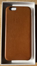 Image of OFFICIAL GENUINE APPLE IPHONE 6/ 6S LEATHER CASE COVER SADDLE BROWN ORIGINAL