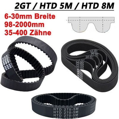 Zahnriemen GT2,S5M,HTD5M,HTD8M Geschlossen Breite 6-30mm Antriebsriemen Belt