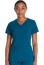Dickies Scrubs EDS Essentials Mock Wrap Top DK625 CAPS Caribbean Blue Free Ship