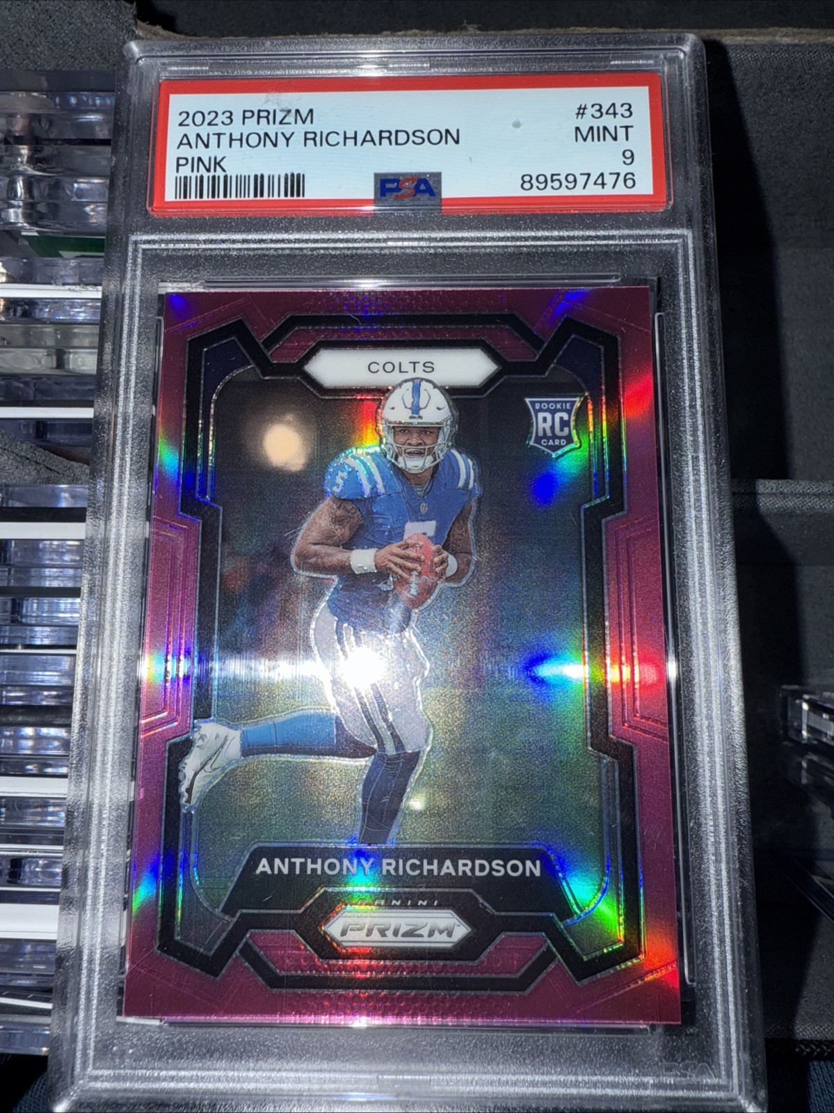 Z199 2023 Panini Prizm - Rookies Pink Prizm #343 Anthony Richardson (RC) PSA 9