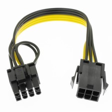 YiKaiEn 6 Pin Female to 8 Male Video Card GPU Power Supply 8.6inch 22cm