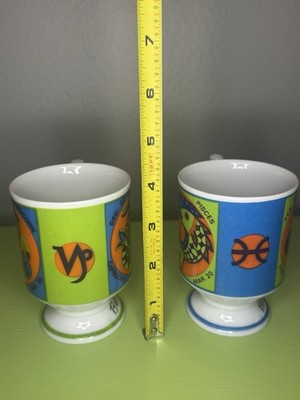 1970 Vintage Zodiac Ceramic Pedestal Coffee Mug Tea Cup 2 pc Capricorn  Pisces | eBay