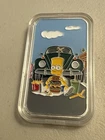 The Simpsons Bart 1 OZ 999 Fine Silver Color Enameled Art Bar Cheeseburger Fries