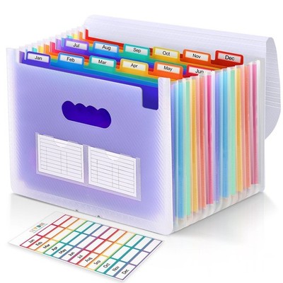 Accordion File Organizer, Expanding File Folder with 12 Pockets, Portable Doc...