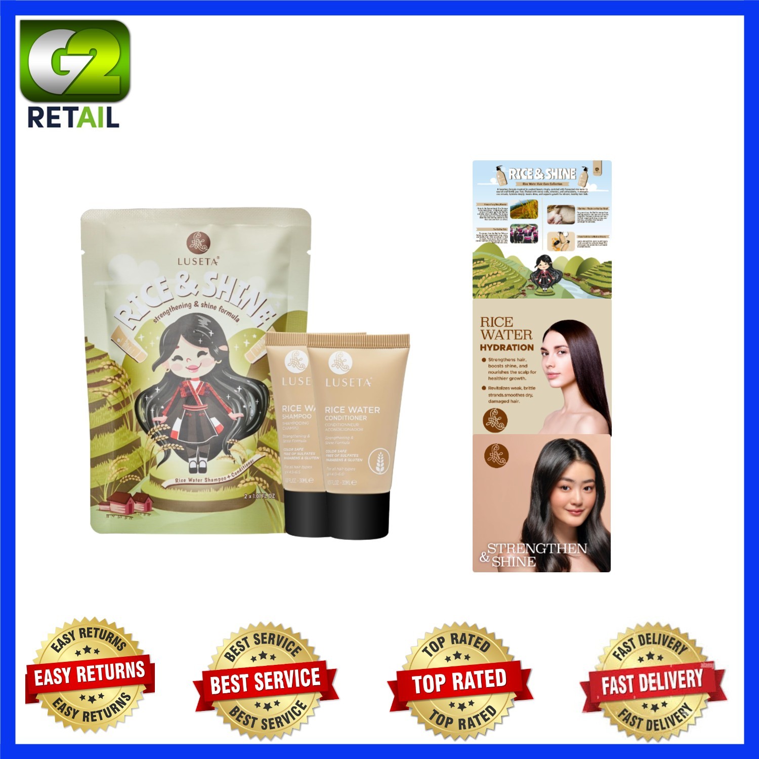 Ancient Rituals Rice Water Shampoo & Conditioner - Gloden Sh