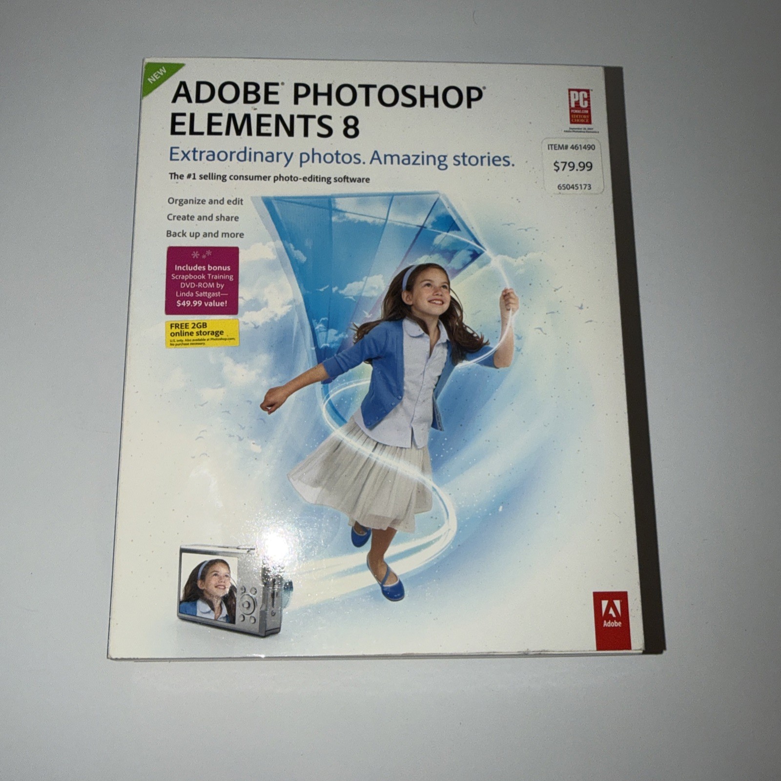 Adobe Photoshop Elements 8 Education Photo Editing PC Software Edit Opened Box