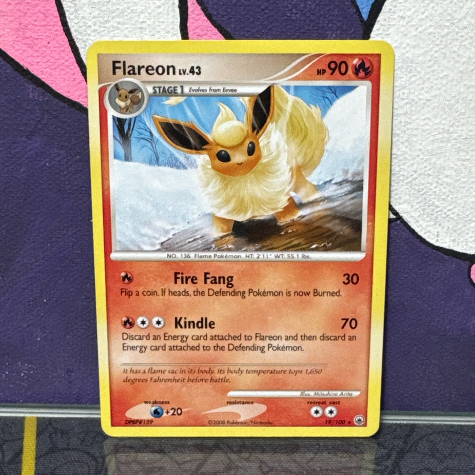 Flareon 19/100 Non Holo Rare Majestic Dawn Pokemon Card LP