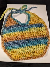 Handmade Crochet Baby Set Hat, Booties And Bibb, Boho Colors