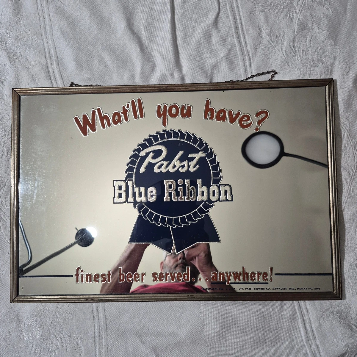 Pabst Blue Ribbon Beer Mirror In Collectible Breweriana Mirrors