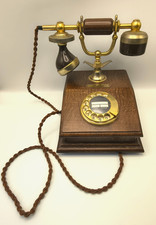Holz Telefon DFeAp 301 Lyon Deutsche Bundespost 80er Jahre Vintage teildefekt