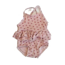 Quincy Mae Ruffled One-Piece Swimsuit Hearts Baby 0-3 Months Swimwear