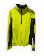 Women Active Wear Top Size Extra Large 1/4 Zip Gray Yellow XL NWT