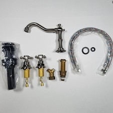 GGStudy 8-16 inch Two Handles 3 Holes Widespread Bathroom Sink Faucet B Nickel