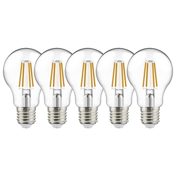 5 X Lightme Led Filament Birnen A60 4W = 40Watt E27 Klar 470Lm Warmweiß 2700K-image