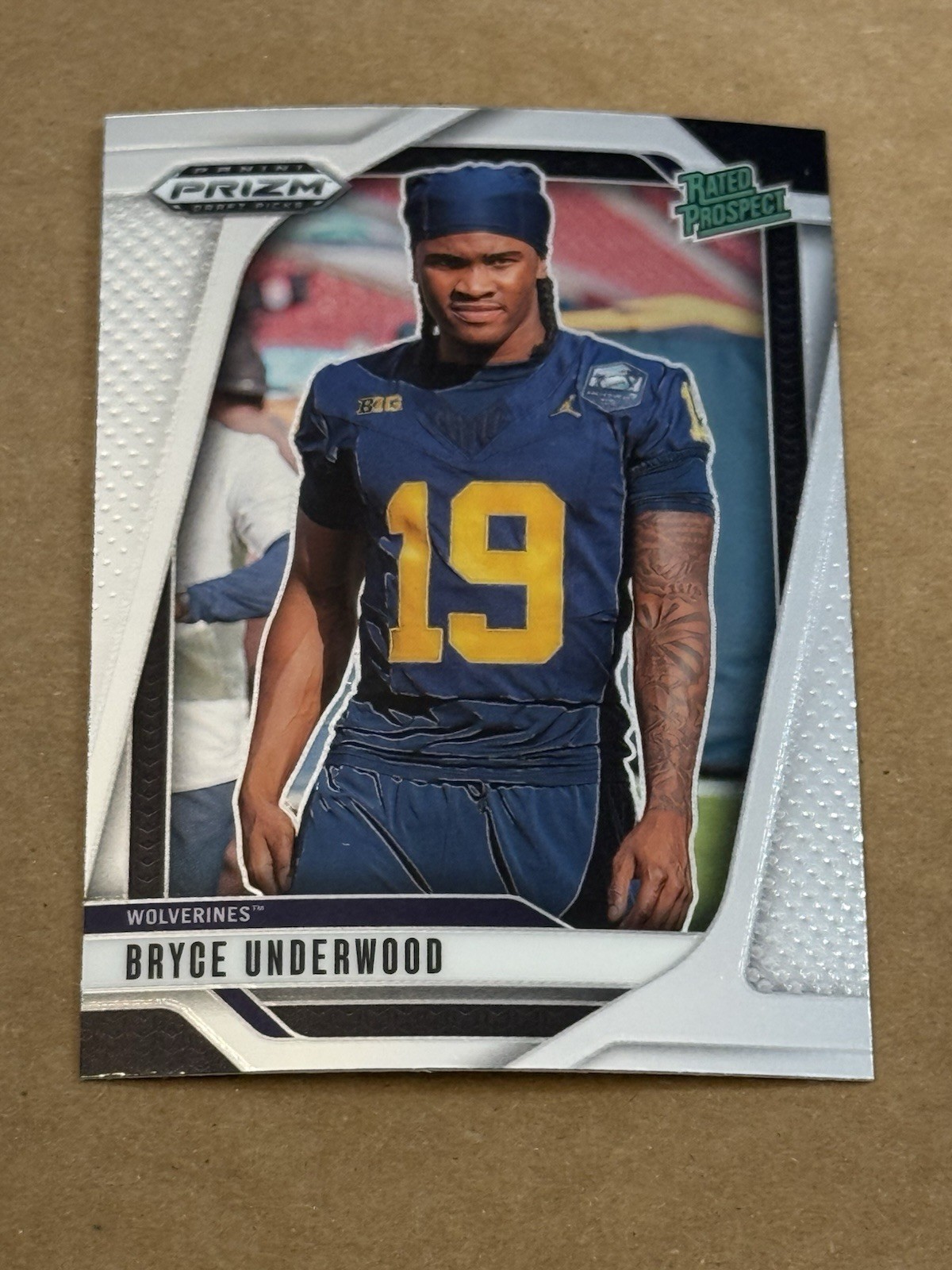 2025 Panini Prizm Draft Picks Bryce Underwood Rated Prospect Card 28 Wolverines