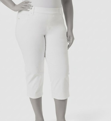 Gloria Vanderbilt Women White Shape-:Effect High-Rise Capri Jeans Plus Size: 20W