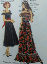 Vintage 1970s Style 2074 Sew Simple Maxi Midi Sun Dress Sewing Pattern B32.UNCUT