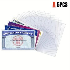 5-Pack Medicare Holder Protector Sleeves Clear PVC For Credit Card Business Card