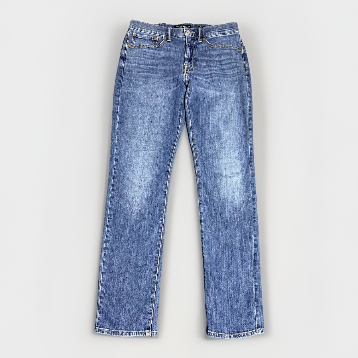 Lucky Brand 121 Slim Straight Leg Mens 30x32 Denim Blue Jeans Medium Wash City