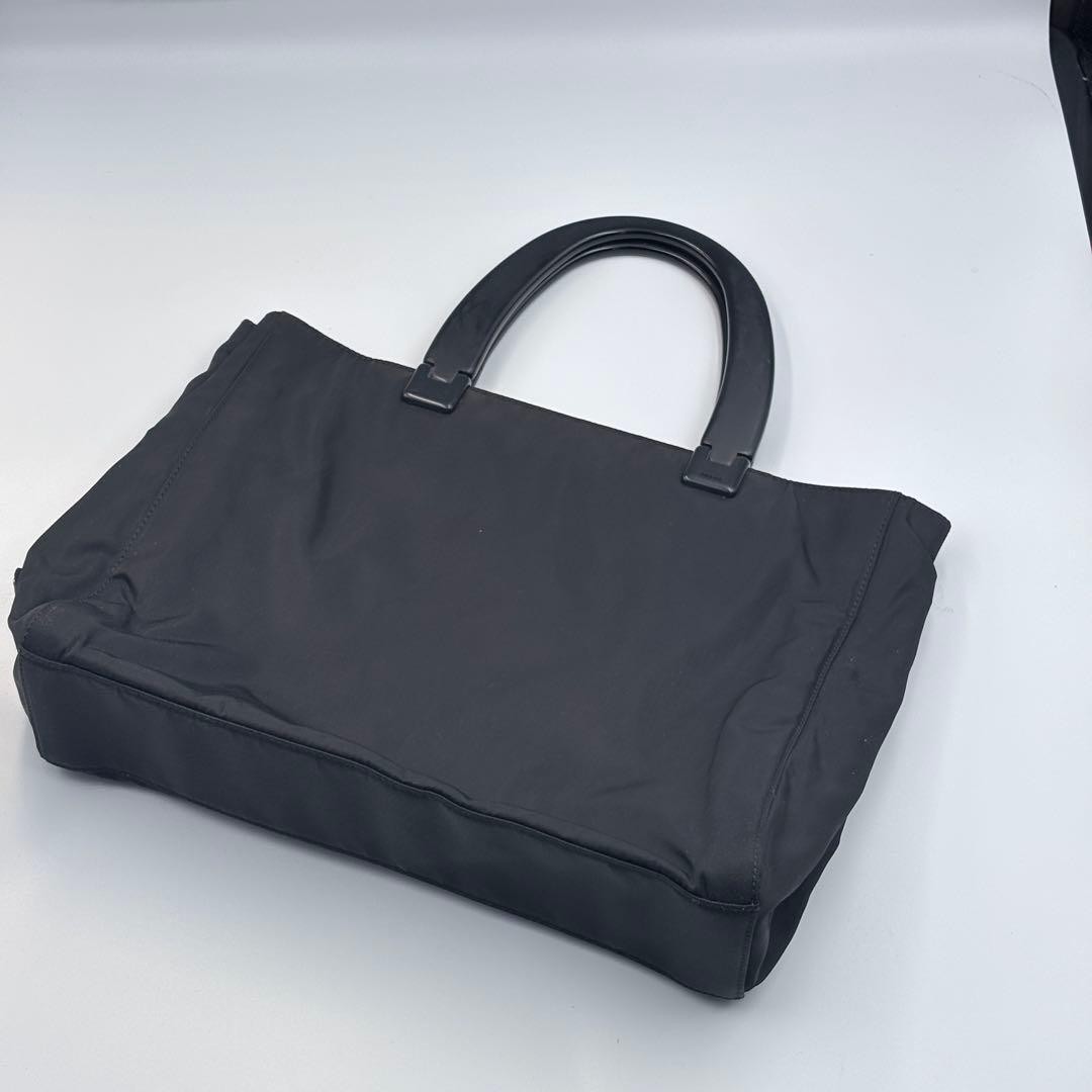 Prada Nylon Handle Tote Bag Black Classic Vintage Authentic thumbnail 2