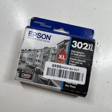 Epson 302XL Photo Black Ink Cartridge T302XL120-S OEM Genuine Exp 08/25 SEALED