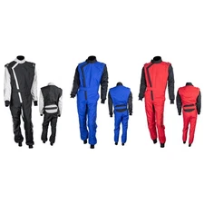 Zamp R060004S ZK-40 Adult Karting Suit, Blue/Black, Small
