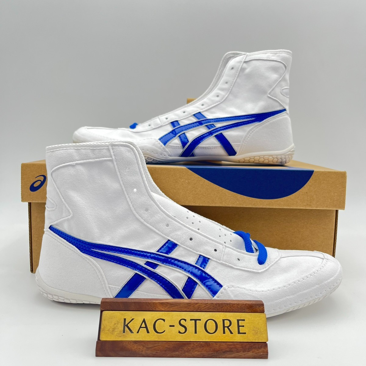 ASICS Wrestling Boxing Shoes 1083A001 EX-EO TWR900 White Blue Silver Japan oki