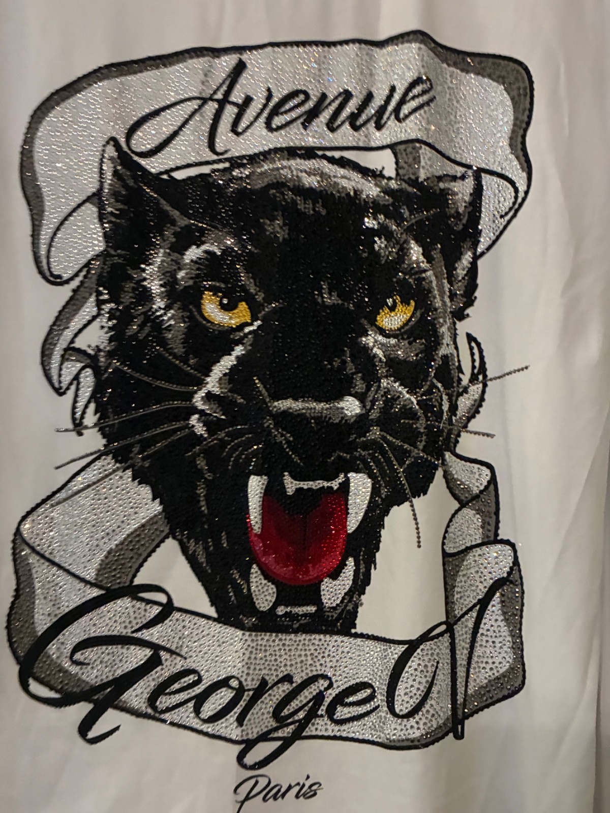 Camiseta George V Blanca Plateada Diseñador Hombre Estrás Talla M Leer