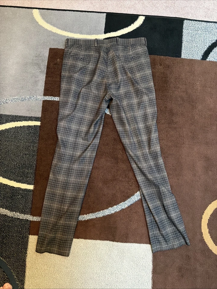 Alfani 42R 32X32 Brown Plaid Slim Fit Mens Suit - Image 4 of 4