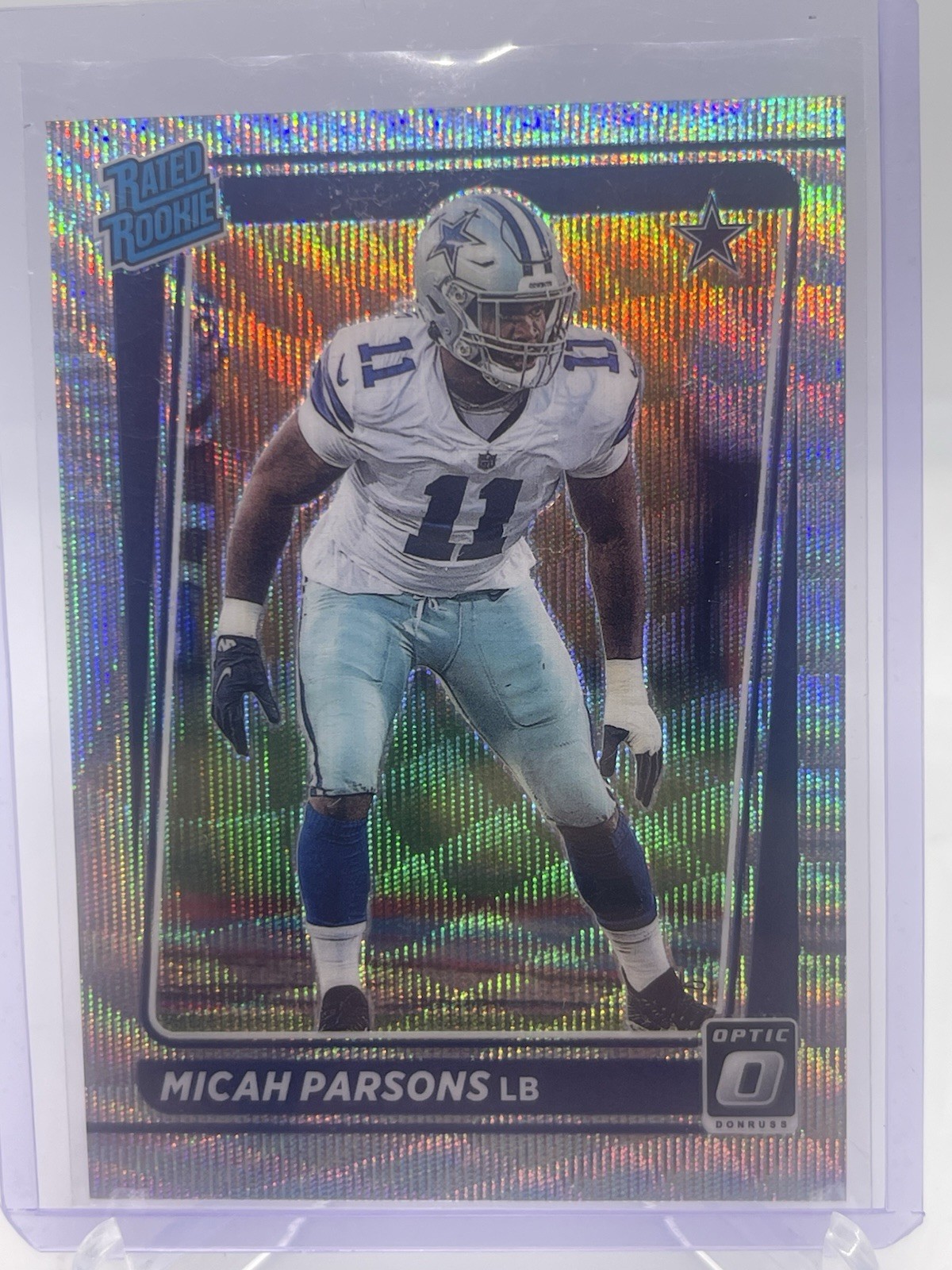 2021 Donruss Optic Rated Rookie Silver Wave Micah Parsons 82/299 Prizm RC #245!