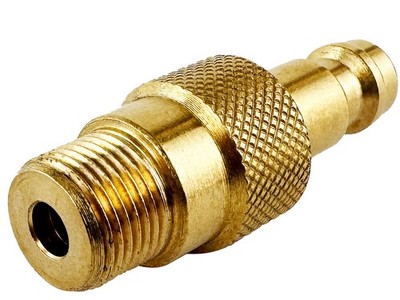 Adapter 7/16''×28 UNEF-AG auf Schnellkupplungsstift DN5 / 40 mm lang - Messing