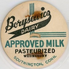 Milk Bottle Cap - Borysewics Dairy - Southington, CT (Connecticut) - WEDNESDAY