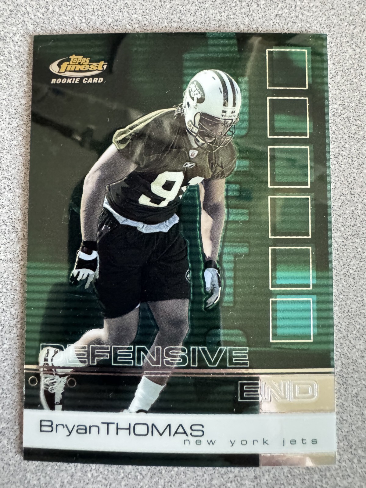 2002 Topps Finest Bryan Thomas Rookie Card #98 New York Jets