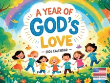 Gods Love Kids Bible Calendar 2026 Monthly Wall Calender 12 Month