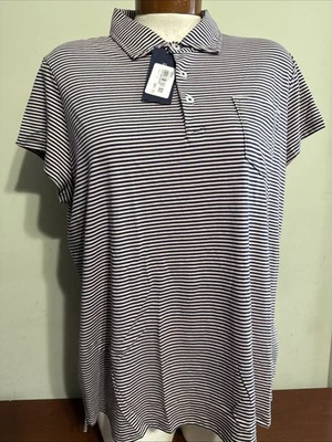 RENWICK KURZARM POLO COTTON ROSE NAVY STRIPE DAMEN XL GOLF POLO NEU - Bild 1 von 4