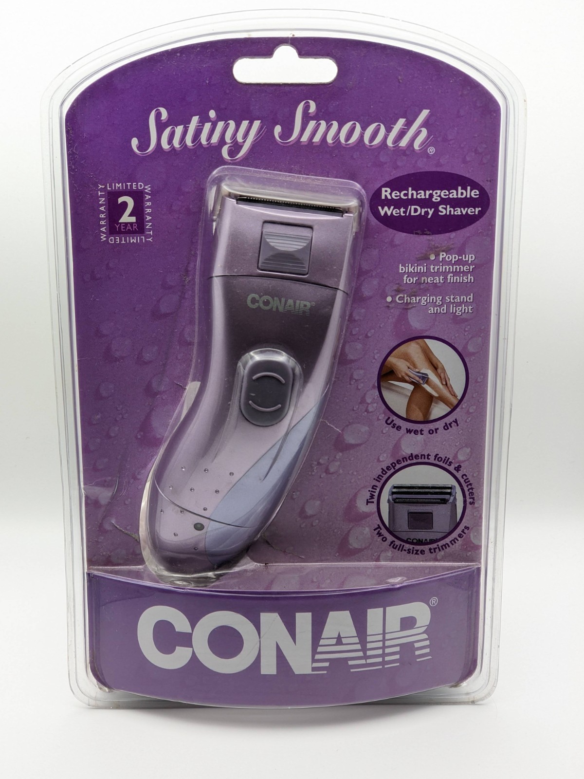 Conair Satiny Smooth Lady Wet Dry Shaver Cordless Rechargeab