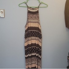 American Eagle Outfitters Black and Cream Backless Dress
