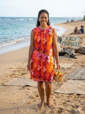 Vtg Sears Hawaiian Dress Swimsuit Coverup 60s Sleeveless Vibrant Colors Floral