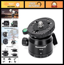 66mm Tripod Leveling Base - 15 Half Ball, 360 Pan, Camera Leveler, 1/4" 3/8"