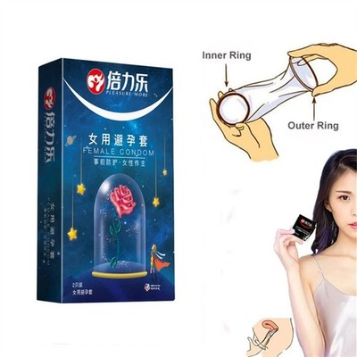 bestope 2pcs feminine condoms ultra thin latex lubricated female condoms H2O Strawberry Kisses Flavored Lubricant main image 1