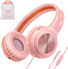 Wired Headphones with Mic  Volume Limited, Noise Isolating Kids Plug in Headpho