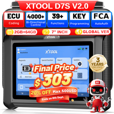 XTOOL D7 S V2.0 Bi-directional Diagnostic Tool OBD2 Coding Scanner 39 Services