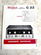 MCINTOSH C22 OWNER'S MANUAL - ORIGINAL