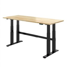 72" W X 36" D 4-Motor Electric Adjustable Height Workbench With Rubber Wood Tabl
