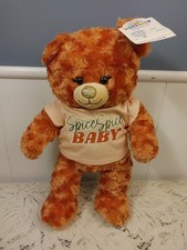Build a Bear Pumpkin Spice Bear 16" Plush w/ "Spice Spice Baby" T-Shirt NWT